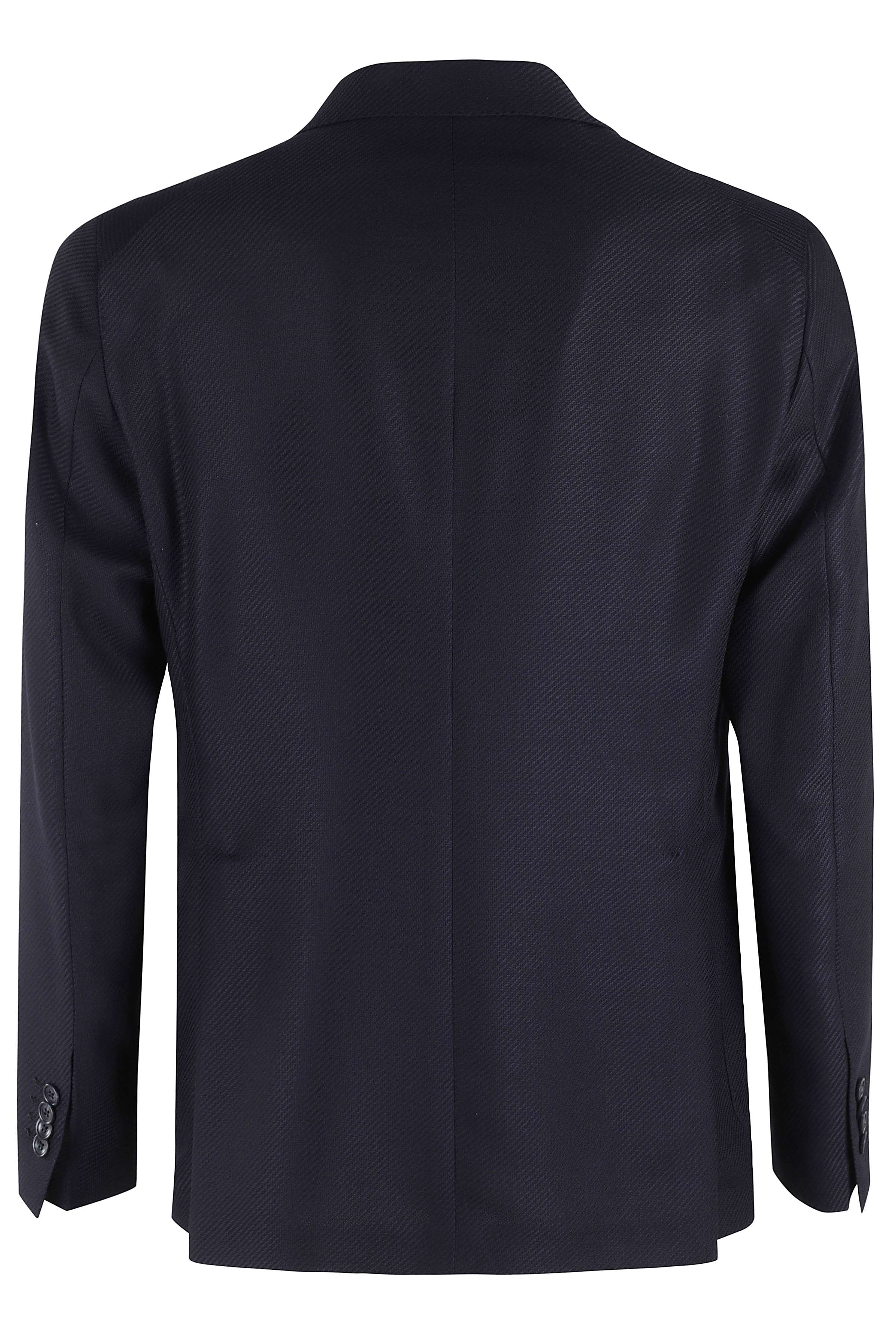 Giacca 1 Petto Rever A Lancia Lana Diagonale Blue