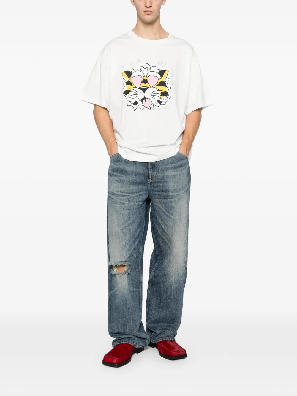 Oversize T-shirt White Cotton Tshirt