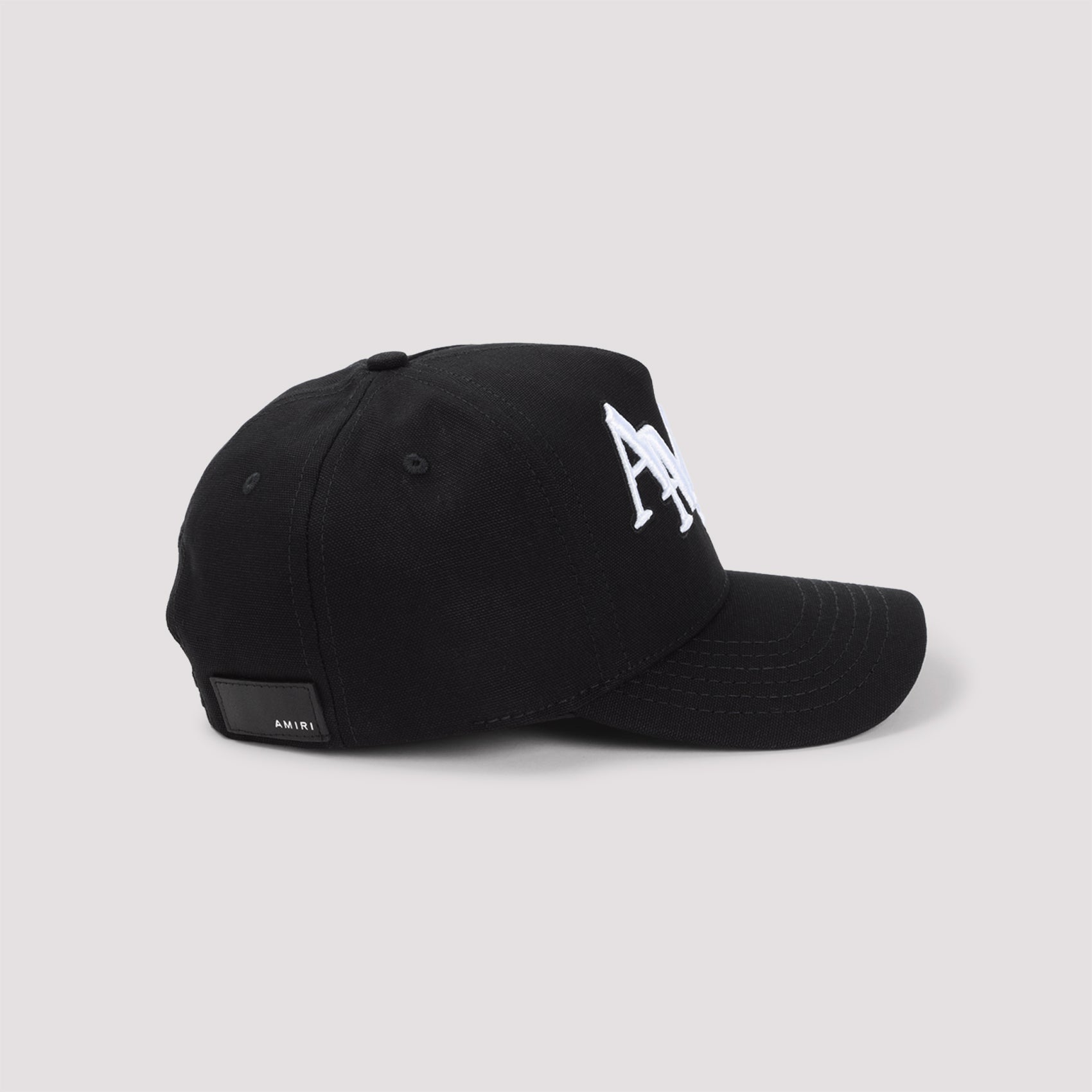Staggered Canvas Hat Black Cotton