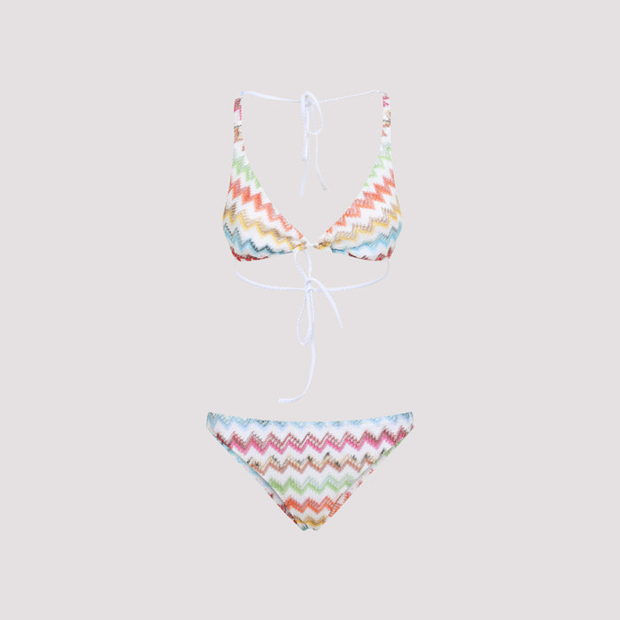 Viscose Bikini Multicolour Metallized Fibers Swimwear