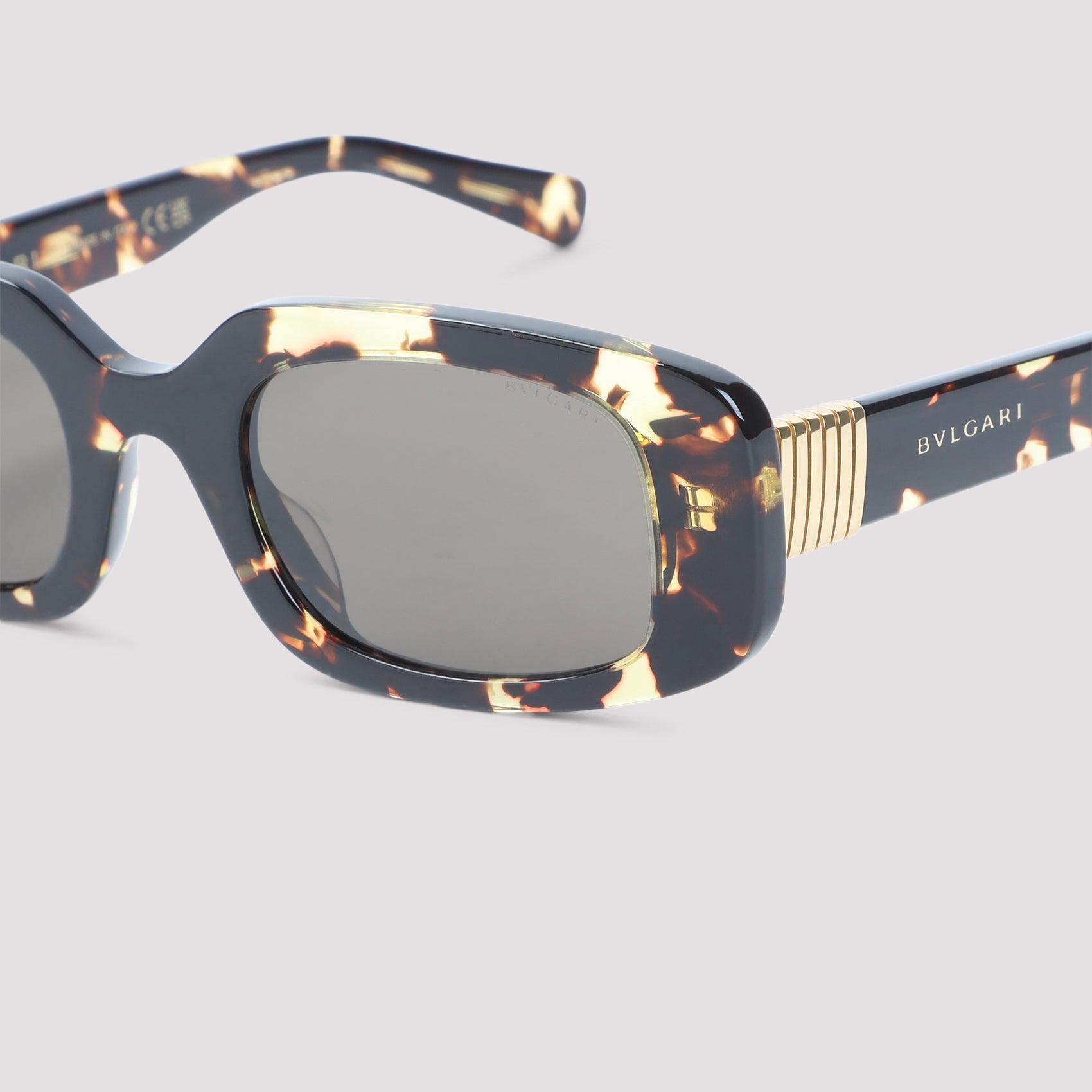 Bulgari Eyewear Tubogas Spotted Havana Sunglasses Acetate