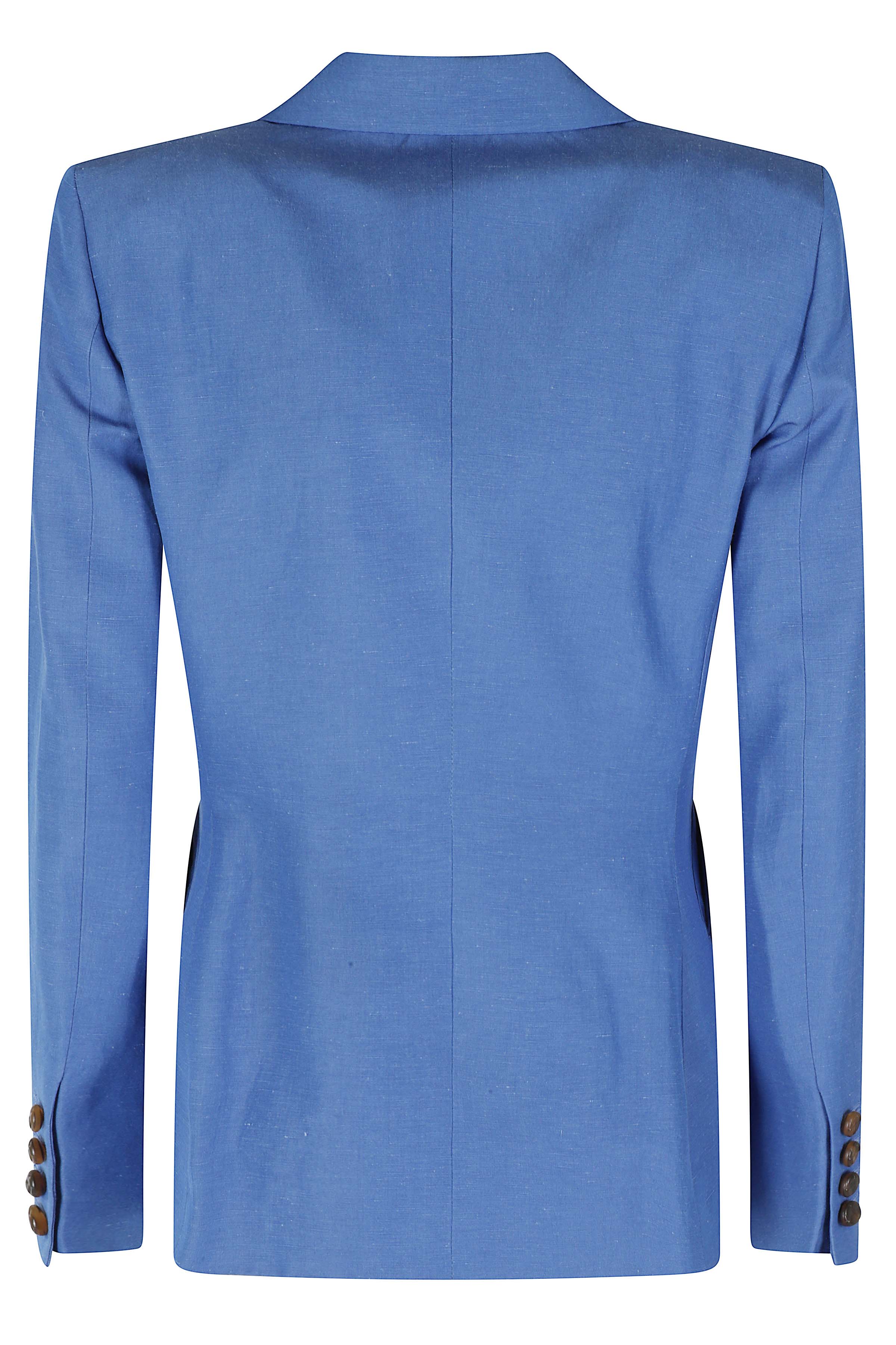 Flica Charmer Blazer Blue Silk Linen Giacca