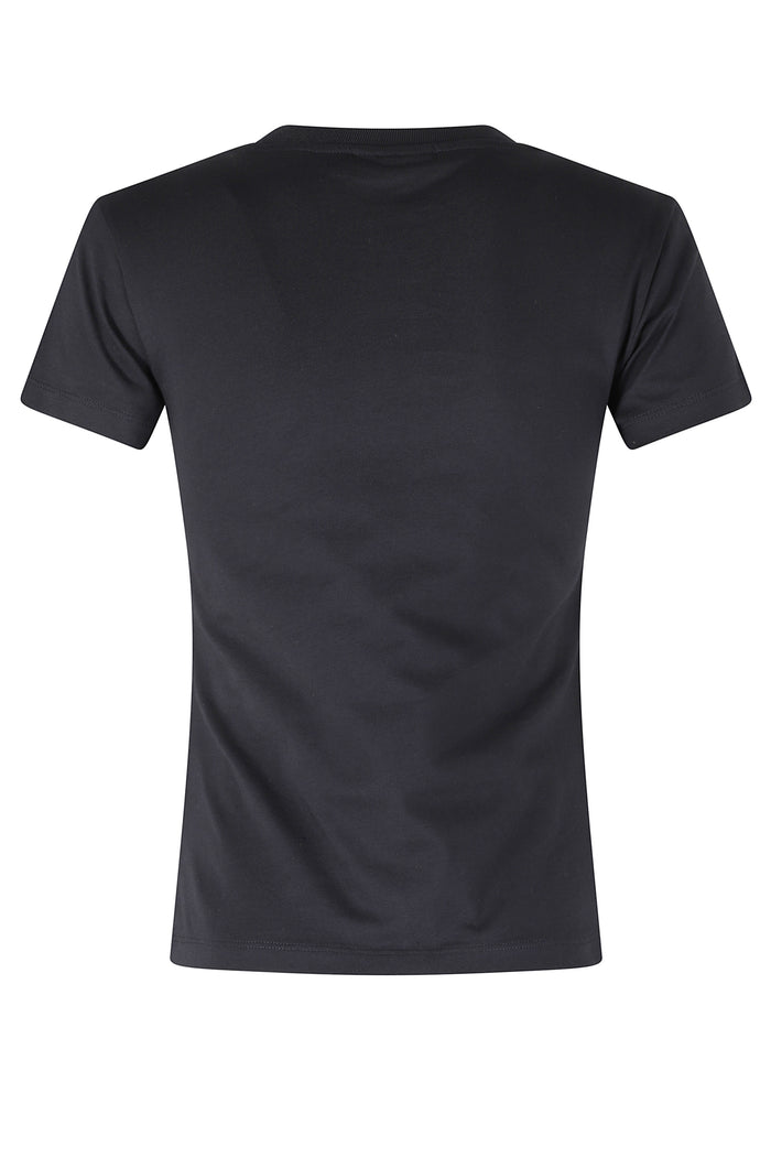 Basic Cotton Jersey Baby Fit Crochet Patch Black Organic T-shirt