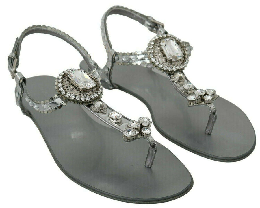 Dolce & Gabbana 5% Lambskin sandal in silver