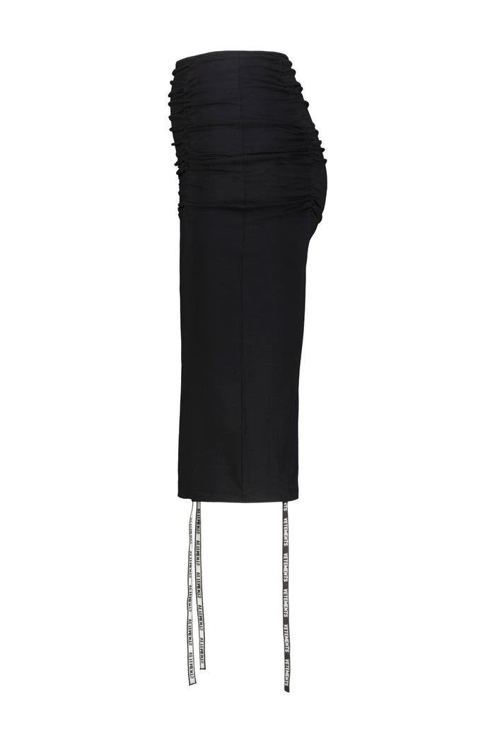 Gathered Jersey Skirt Black Viscose Elasthane Gonna