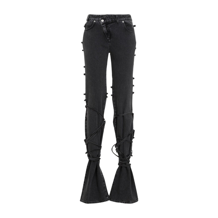 Alexander Mcqueen Tied Jeans Black Cotton