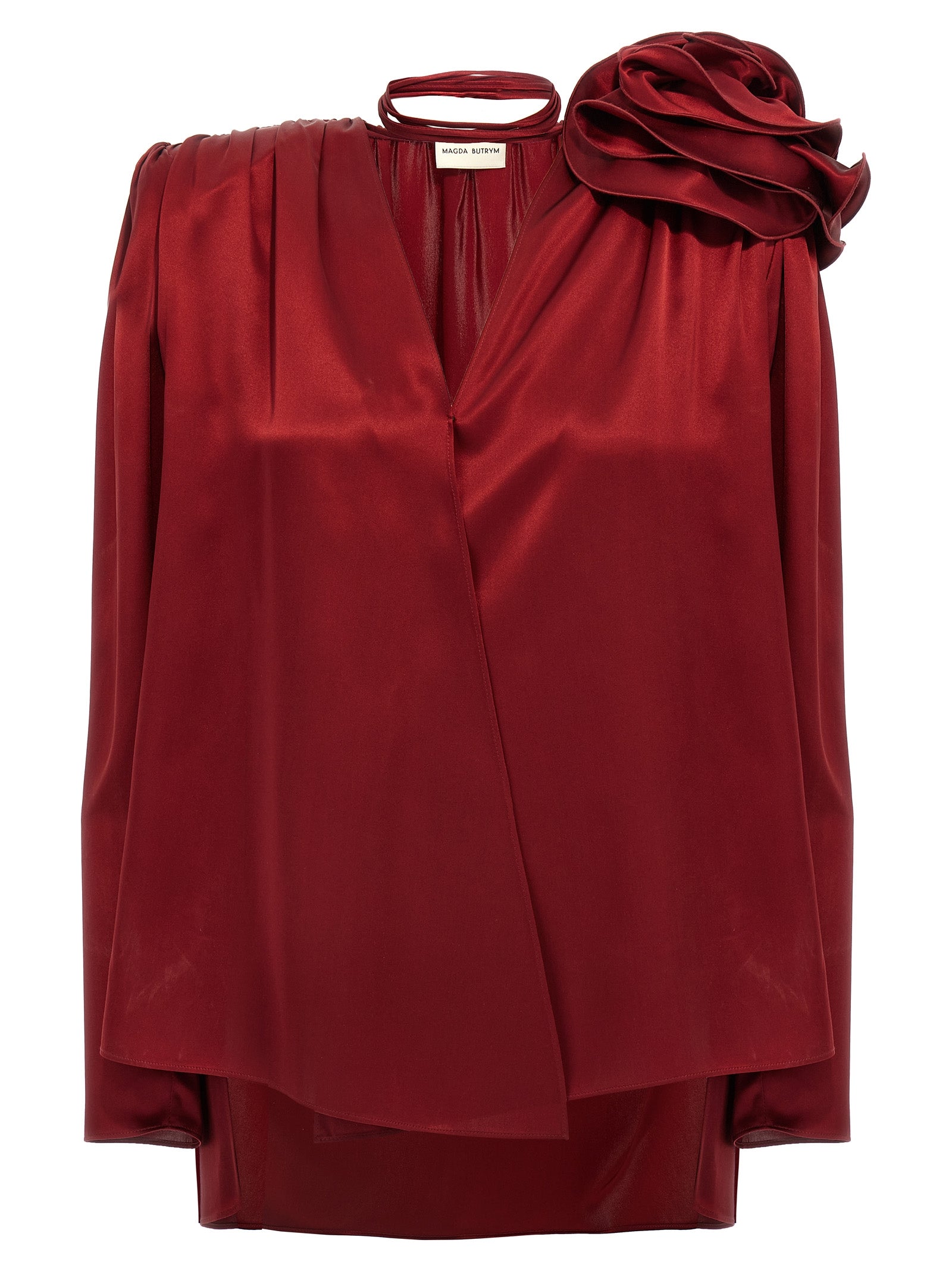 02 blouse Bordeaux Silk Shirt