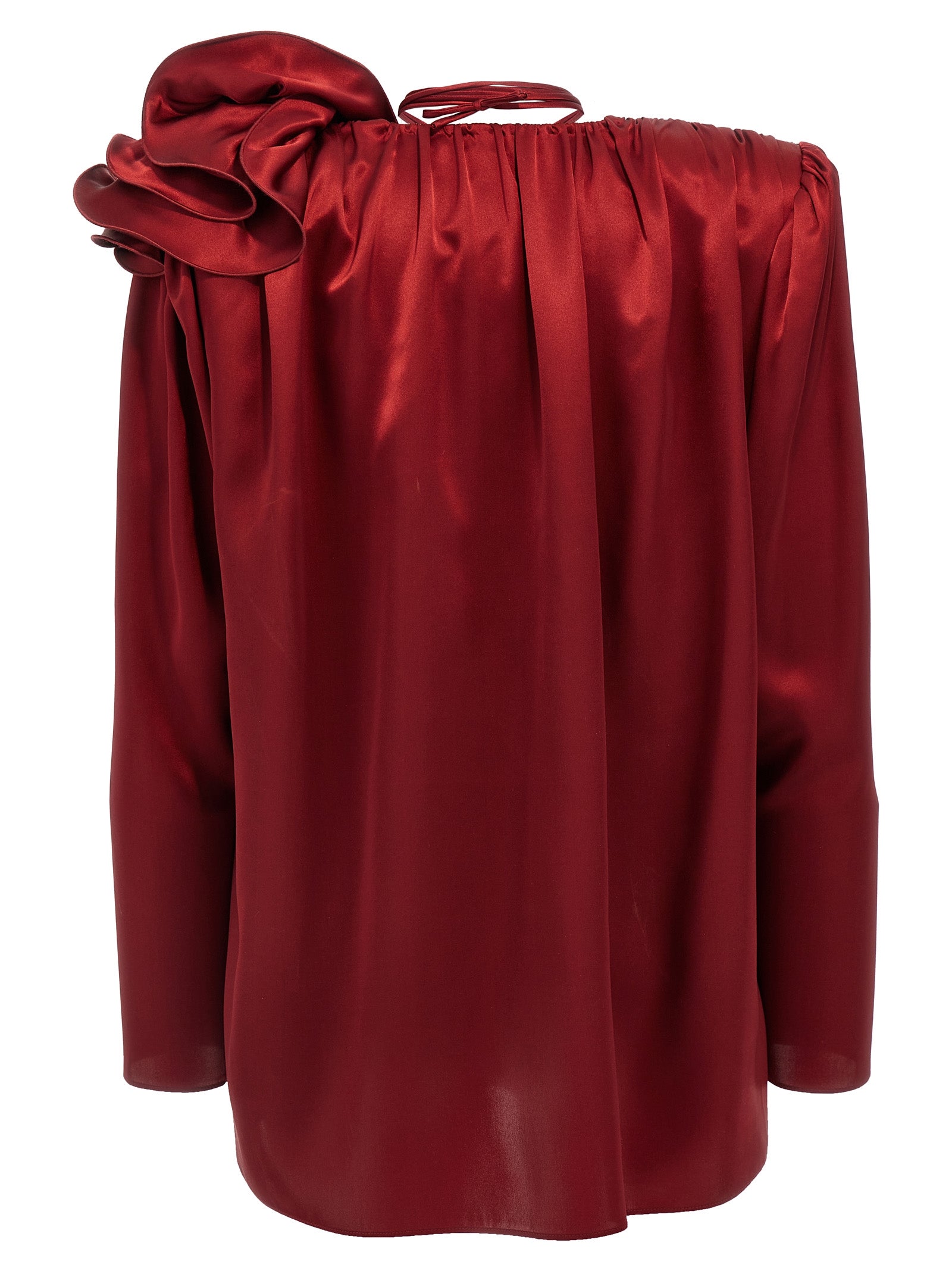 02 blouse Bordeaux Silk Shirt