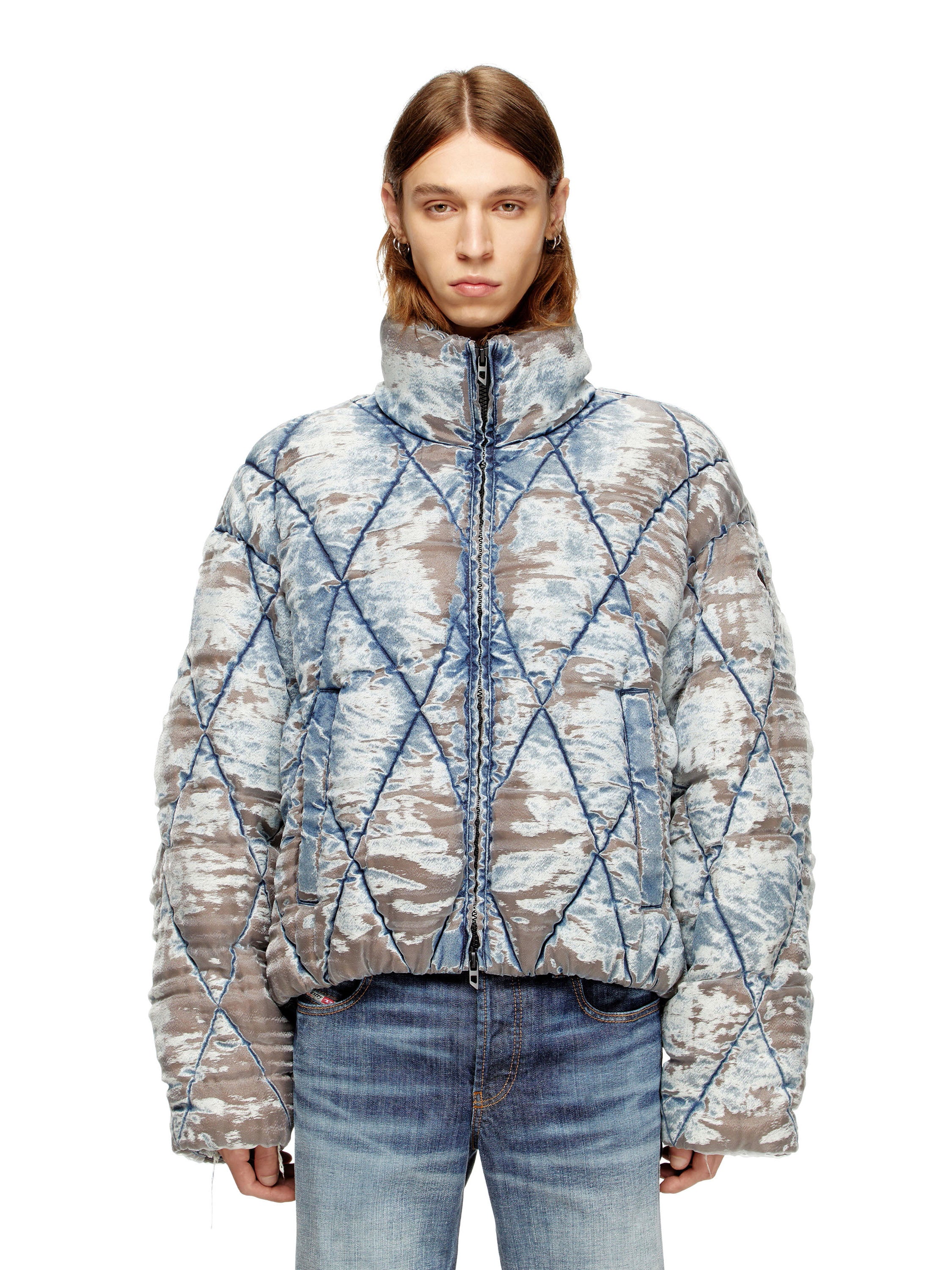 Diesel Jackets Light Blue Poliammide Poliestere