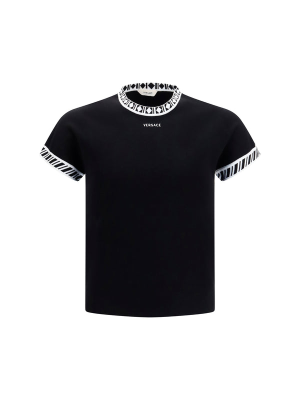 Versace 84% Cotton t-shirt in black