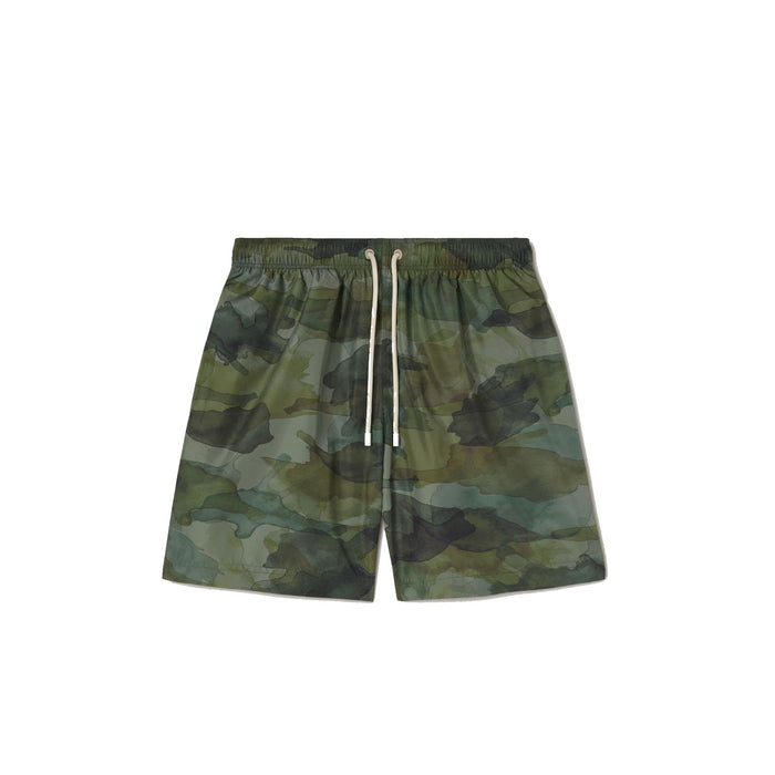 Camouflage Swim Shorts Green Polyester