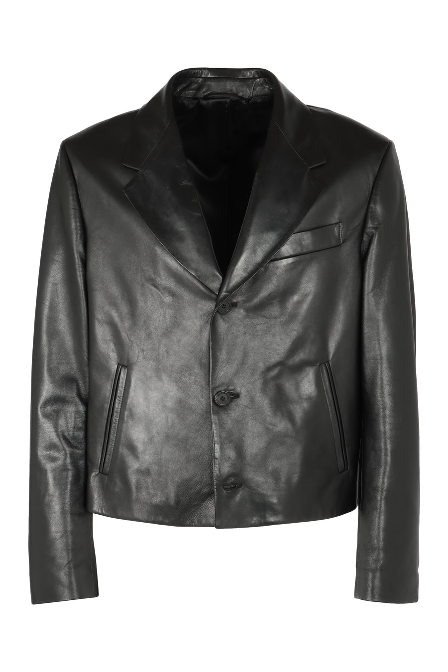 Ferragamo Leather Jacket Black Suit & Dinner