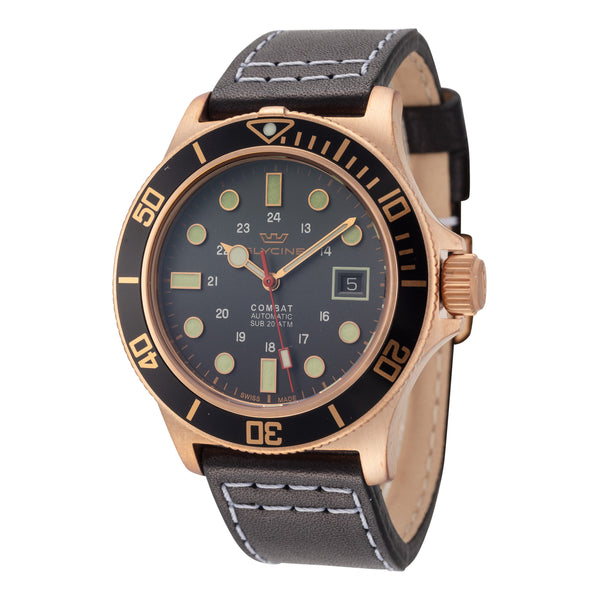 Preloved - Glycine Mens Combat Sub Bronze 42mm Automatic Watch Gl0425 One Color Watches