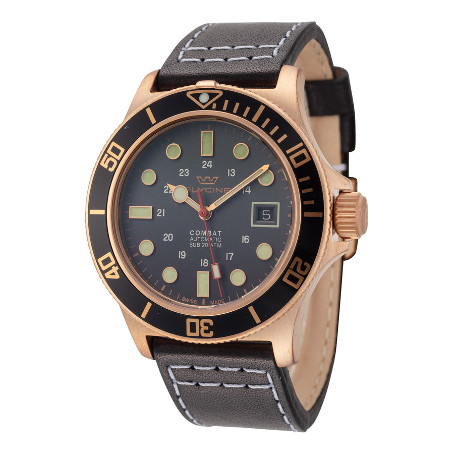 Preloved - Glycine Mens Combat Sub Bronze 42mm Automatic Watch Gl0425 One Color Watches
