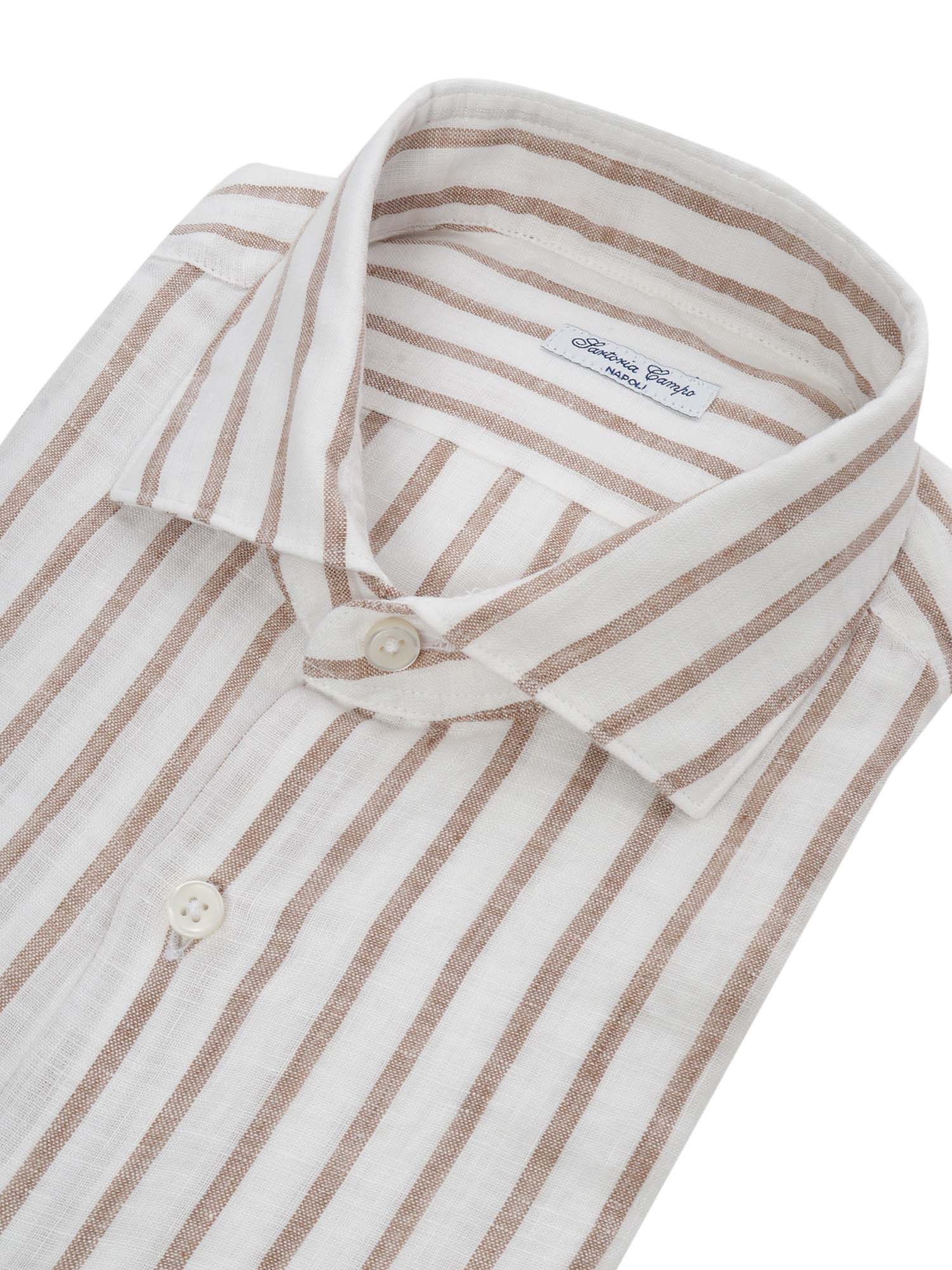 Striped shirt Brown Linen