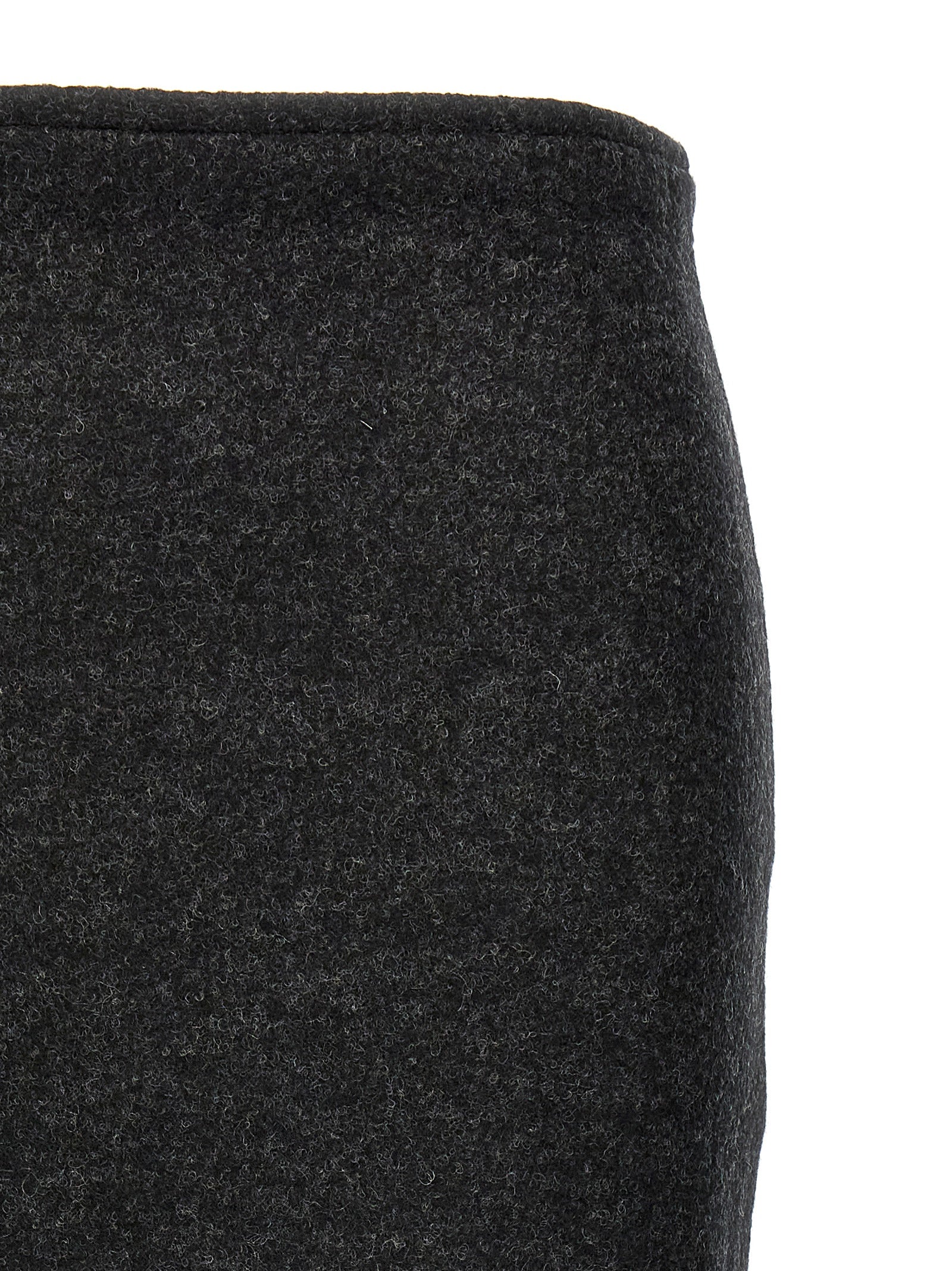 Padded Tube Detail skirt Gray Wool
