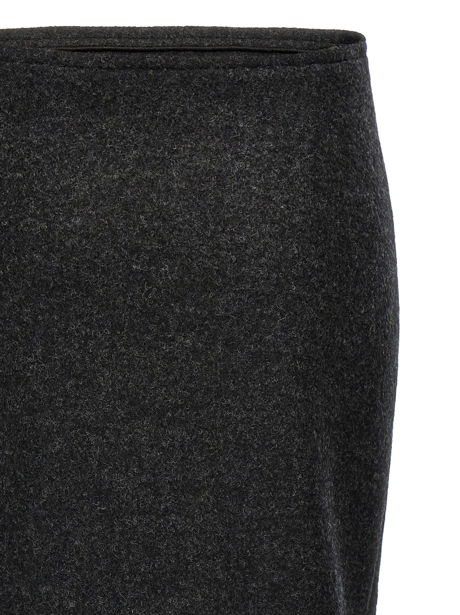 Padded Tube Detail skirt Gray Wool
