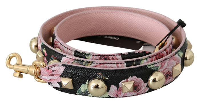 Pink Floral Leather Stud Accessory Shoulder Strap Red Bag