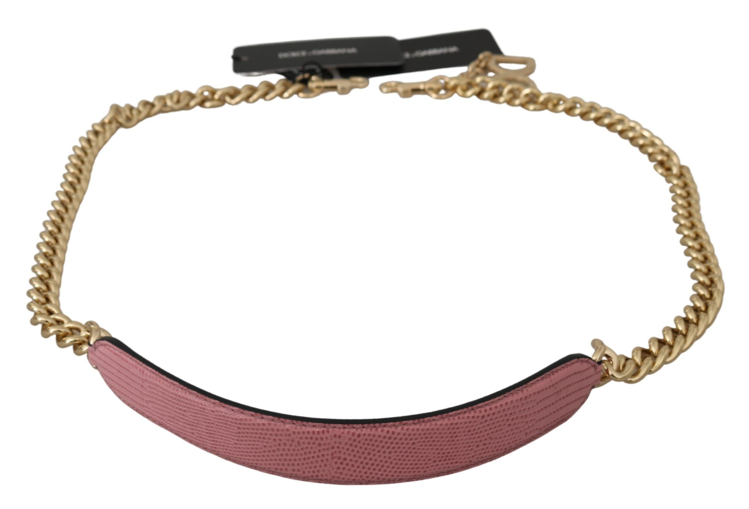 Pink Leather Gold Chain Accessory Shoulder Strap Bag