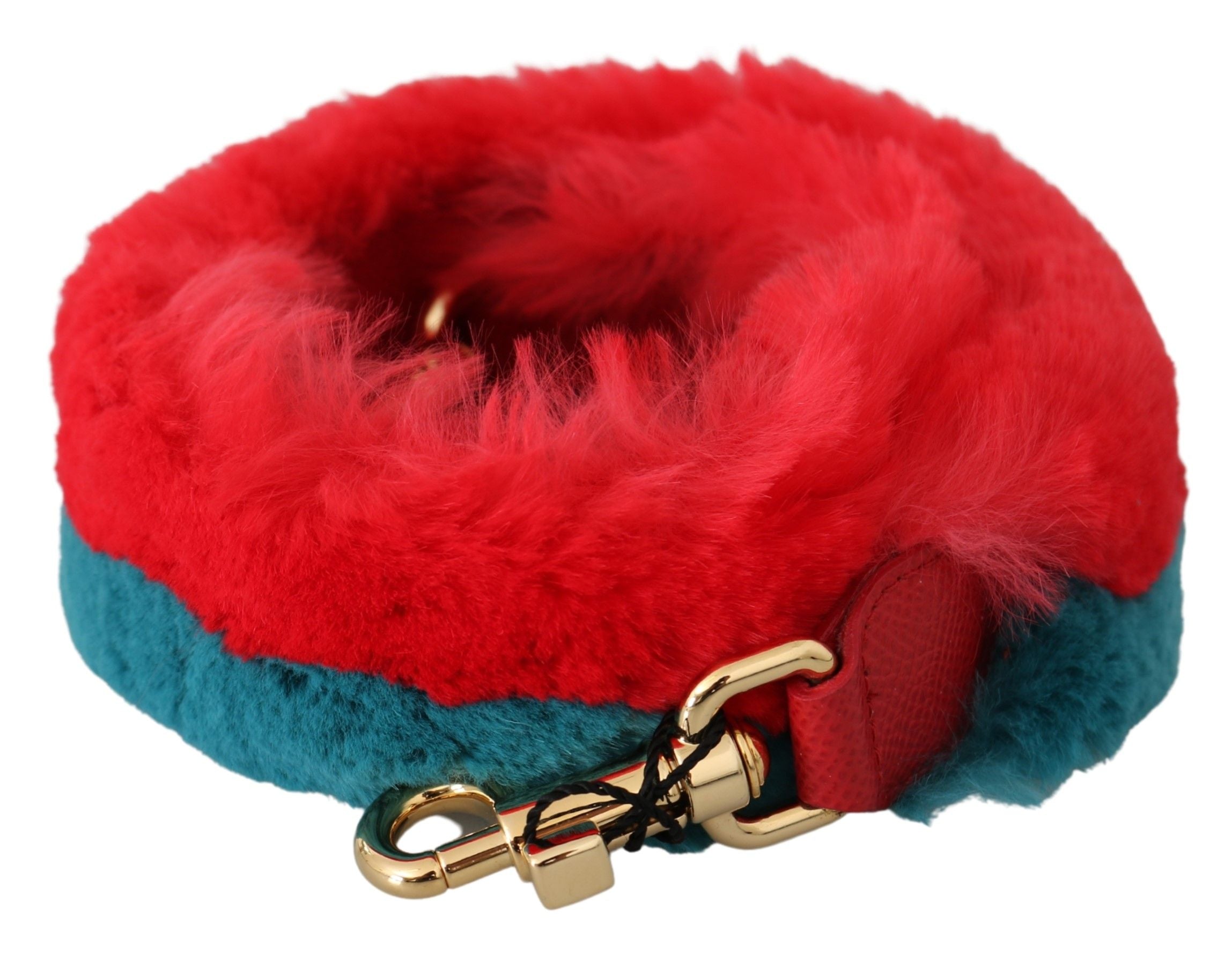 Red Blue Rabbit Fur Leather Shoulder Strap Lapin Bag