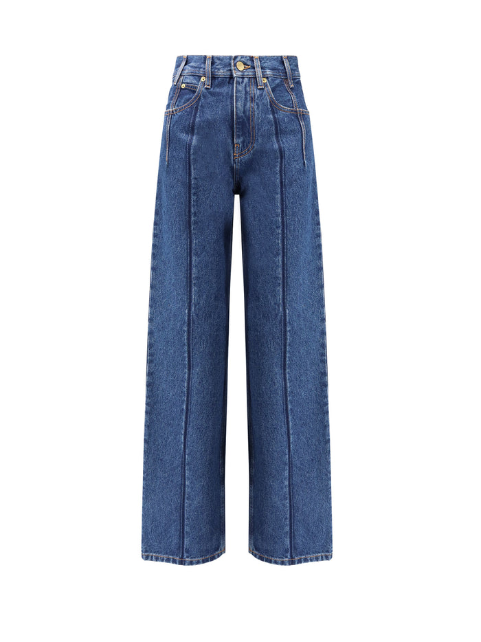 Darkpark Jeans Blue Pleat Wash Cotone