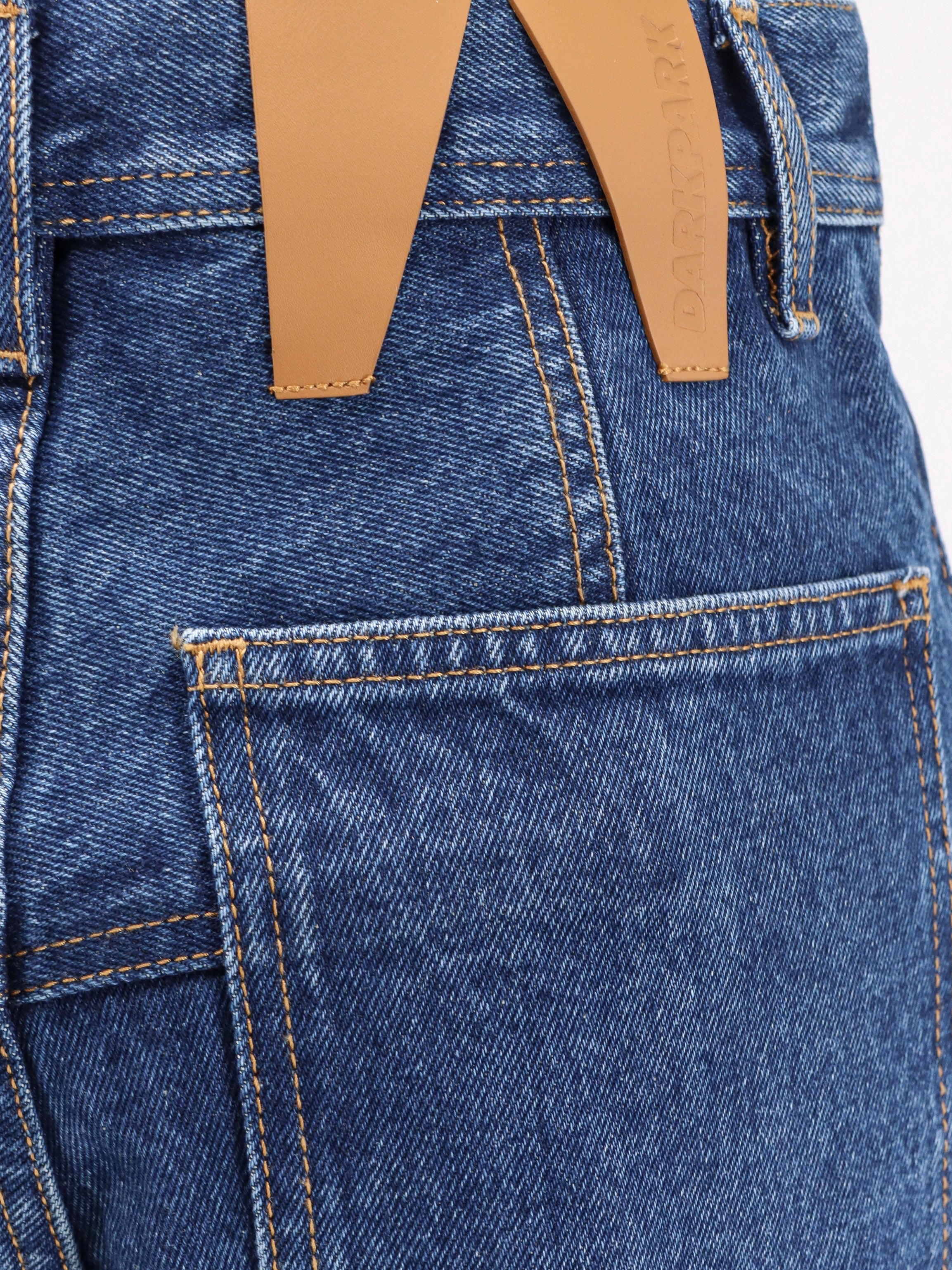 Darkpark Jeans Blue Pleat Wash Cotone