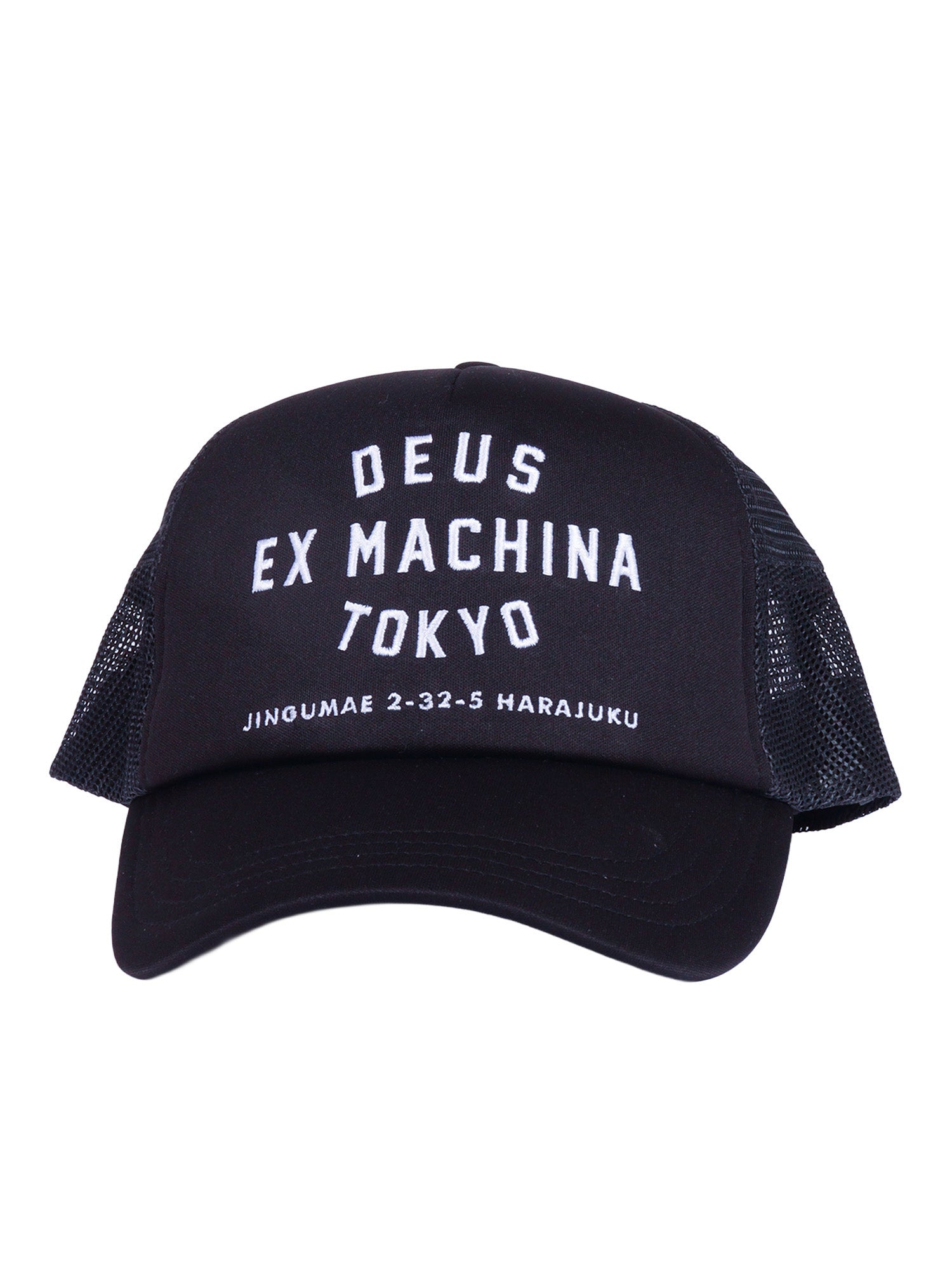 Harajuku Address Trucker Black Polyester Lining Cotton Hat