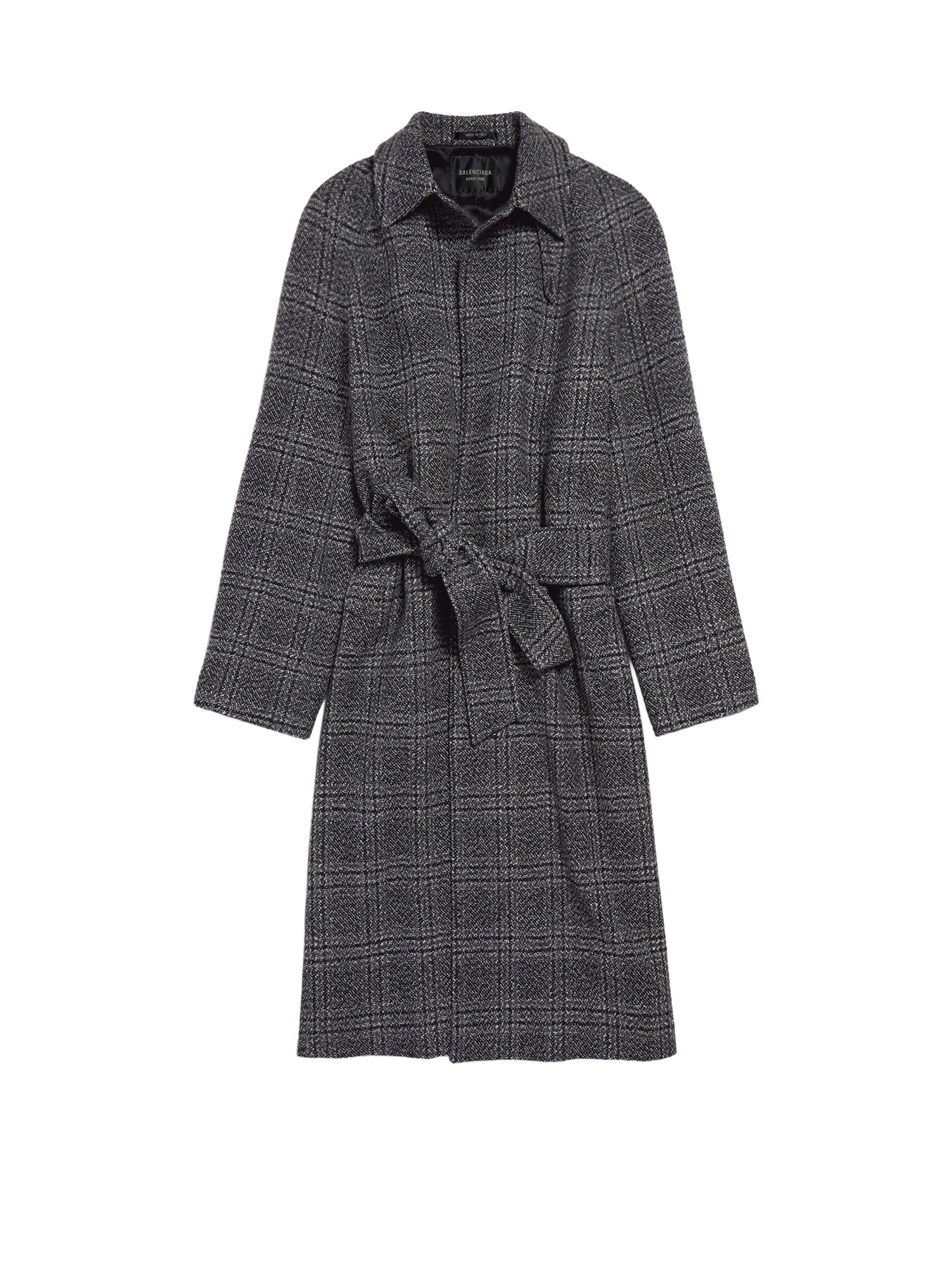 Balenciaga Coats Nero Grigio Lana