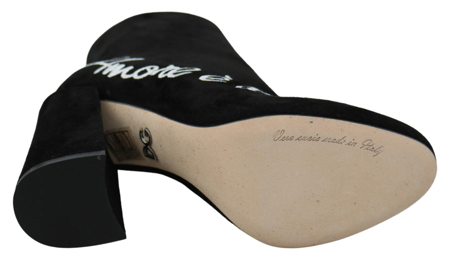 Dolce & Gabbana 100% Lambskin Suede boot in black