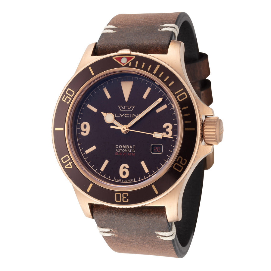 Preloved - Glycine Mens Combat Sub Bronze Vintage 42mm Automatic Watch Gl0420 One Color Watches