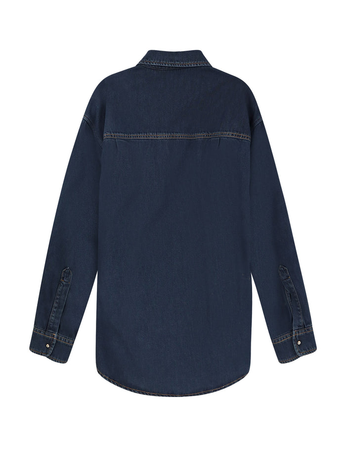 DARKPARK Shirts Deep Blue Cotone Tencel