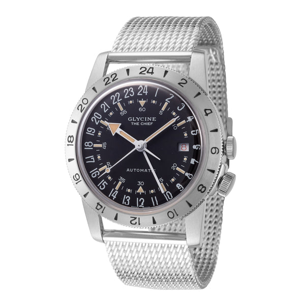 Preloved - Glycine Mens Airman The Chief Gmt 40mm Automatic Watch Gl0464 One Color Watches