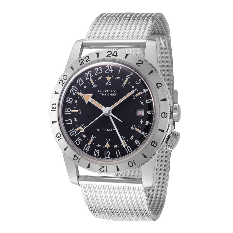 Preloved - Glycine Mens Airman The Chief Gmt 40mm Automatic Watch Gl0464 One Color Watches