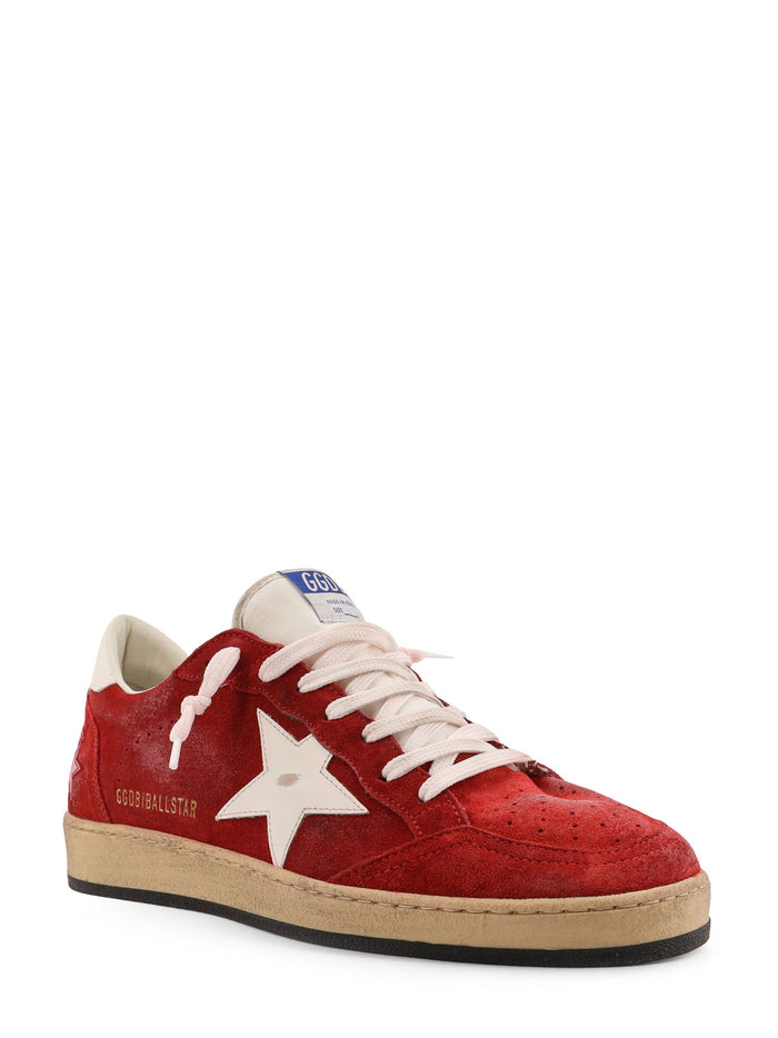 Golden Goose Sneakers Dark Red White Suede
