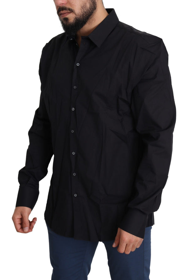 Dolce & Gabbana 96% Cotton 4% Elastane dress shirt in black