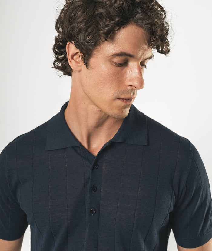 Linen And Cotton Polo Saint Tropez Beige Knitwear