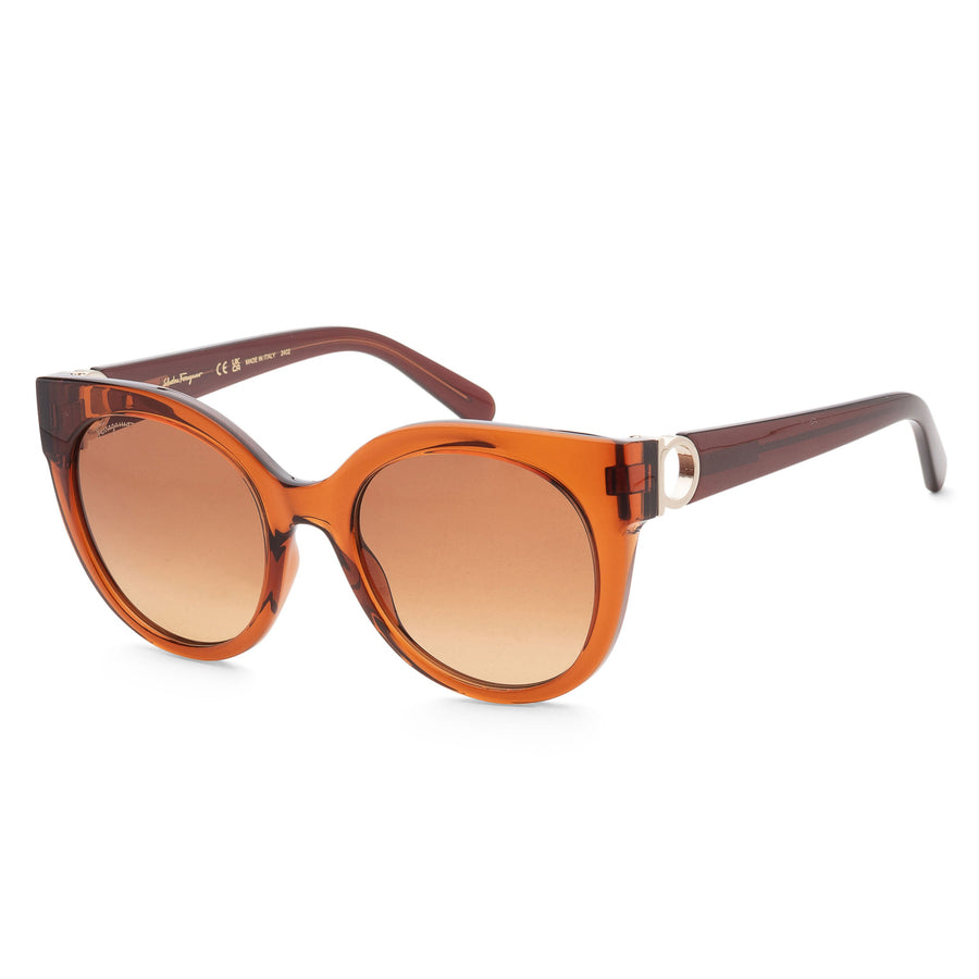 Preloved - Ferragamo Womens Fashion 53 Mm Crystal Caramel Sunglasses Sf1031s-261 One Color