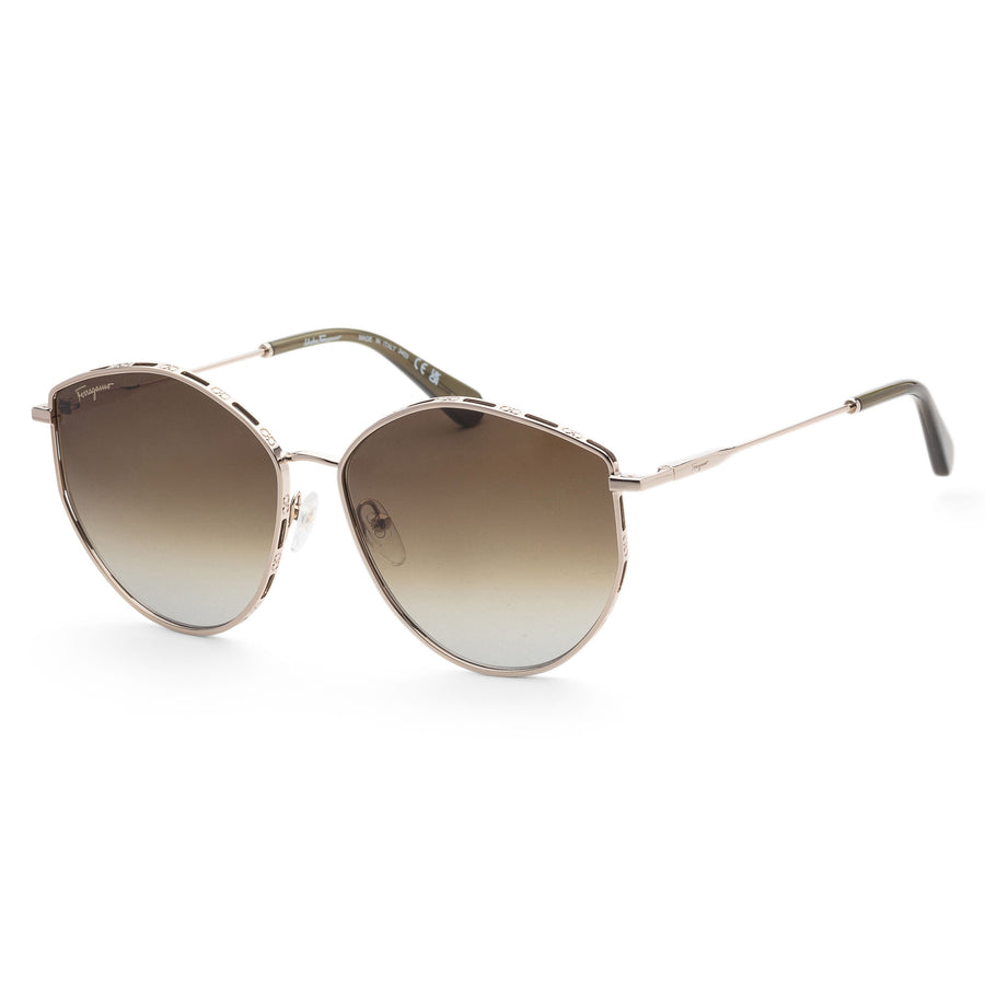 Preloved - Ferragamo Womens Fashion 60mm Gold Green Sunglasses Sf264s-709 One Color