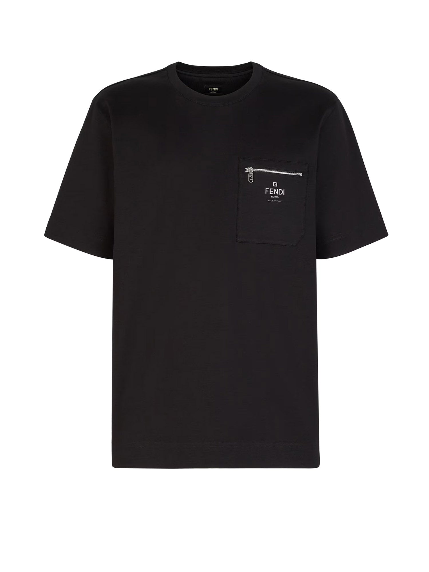 Fendi T-Shirts And Polos Black Cotone