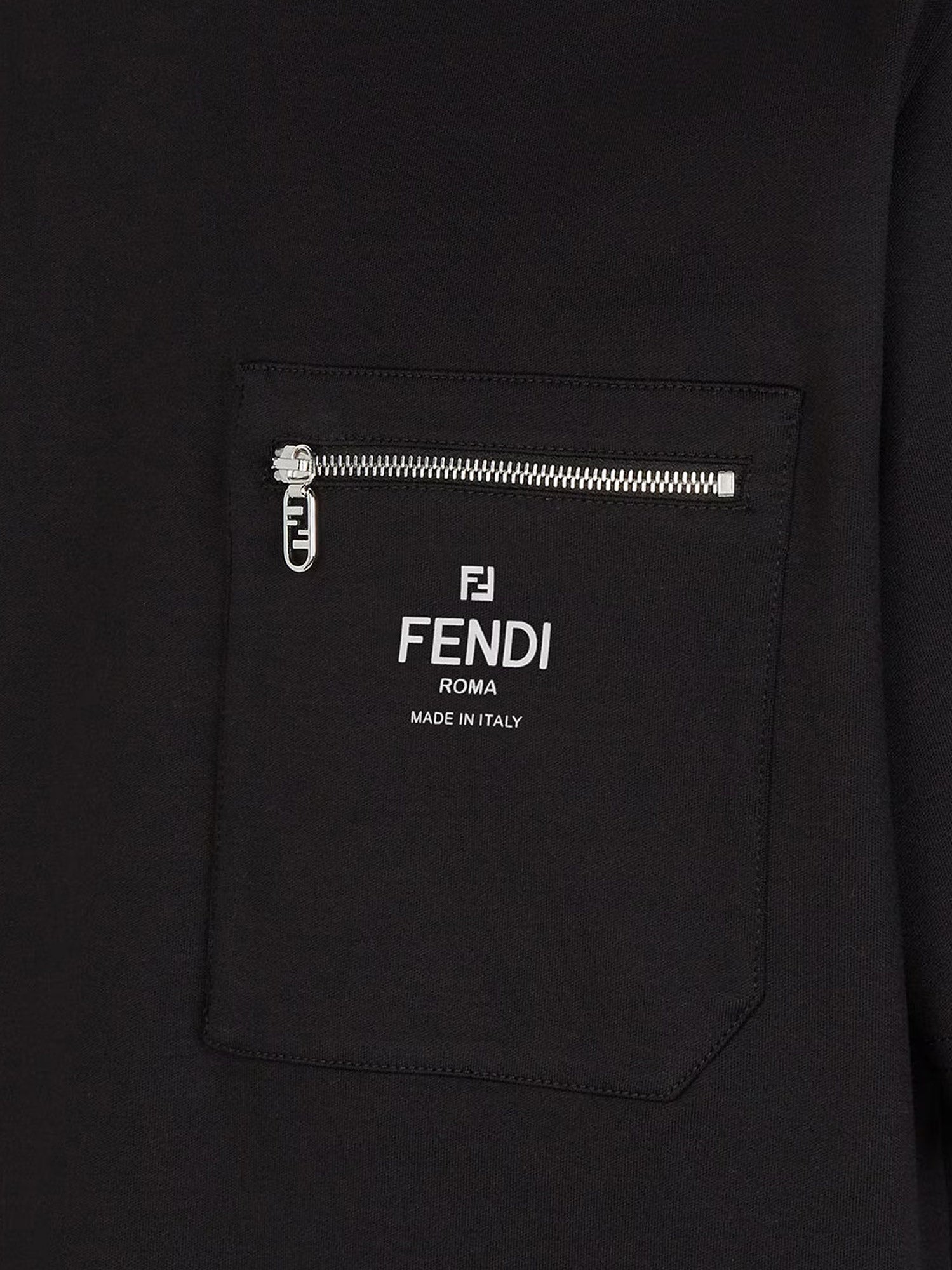 Fendi T-Shirts And Polos Black Cotone