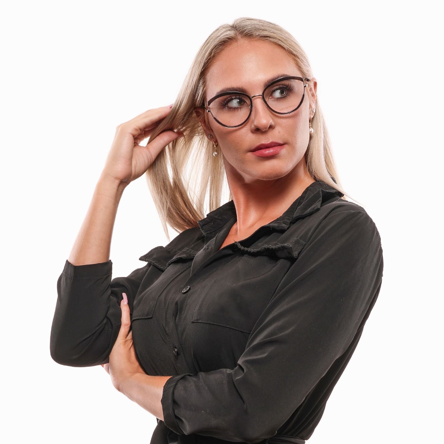 Black Metal & Plastic Glasses (frames) Accessory