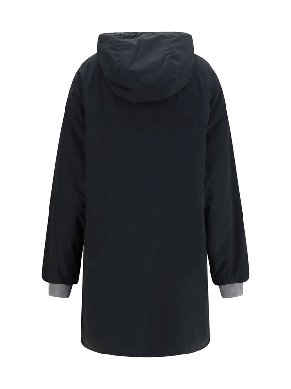 Single-Breasted Peacoat Black Cotton Shirt
