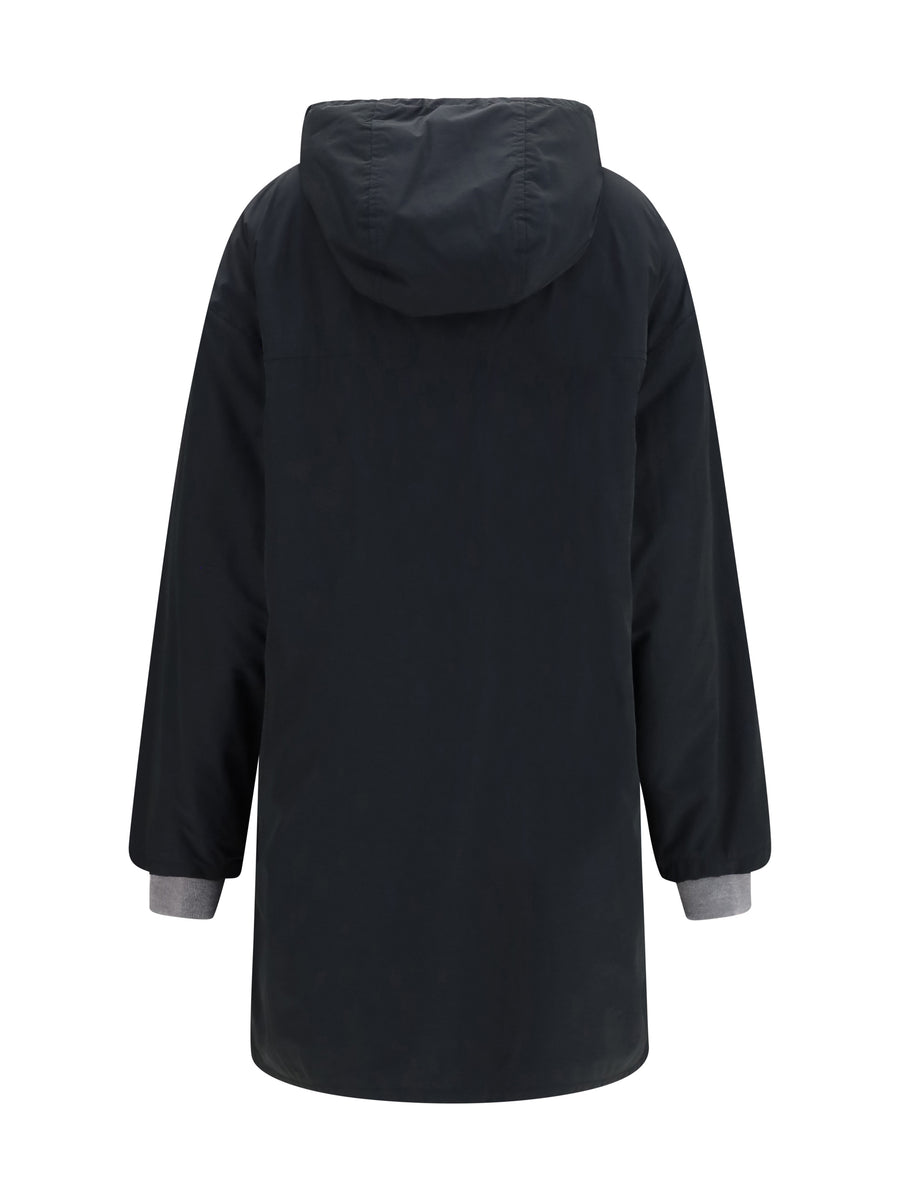 Single-Breasted Peacoat Black Cotton Shirt