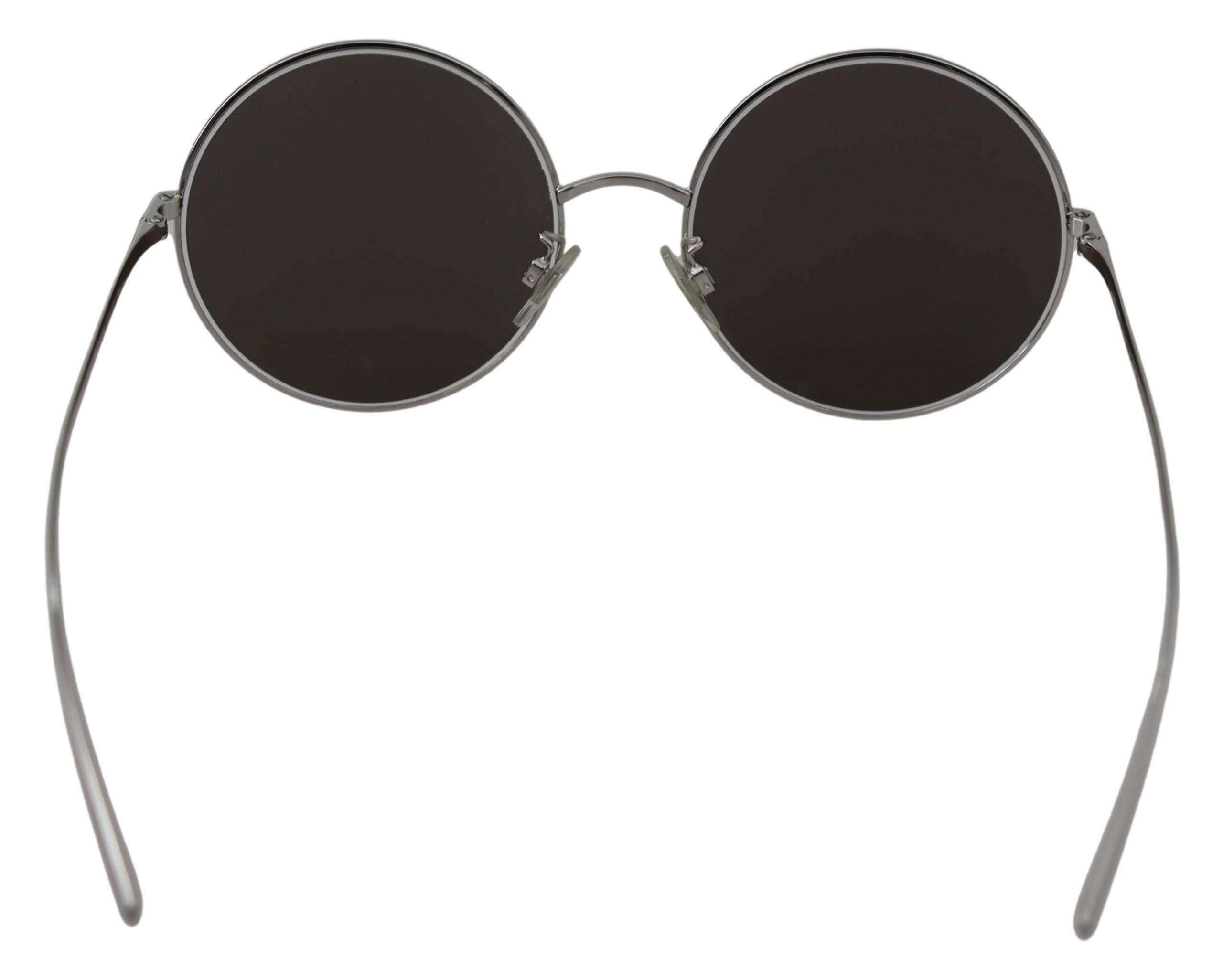 Silver Plated Round Gray Le Nses Women Sunglasses Metal