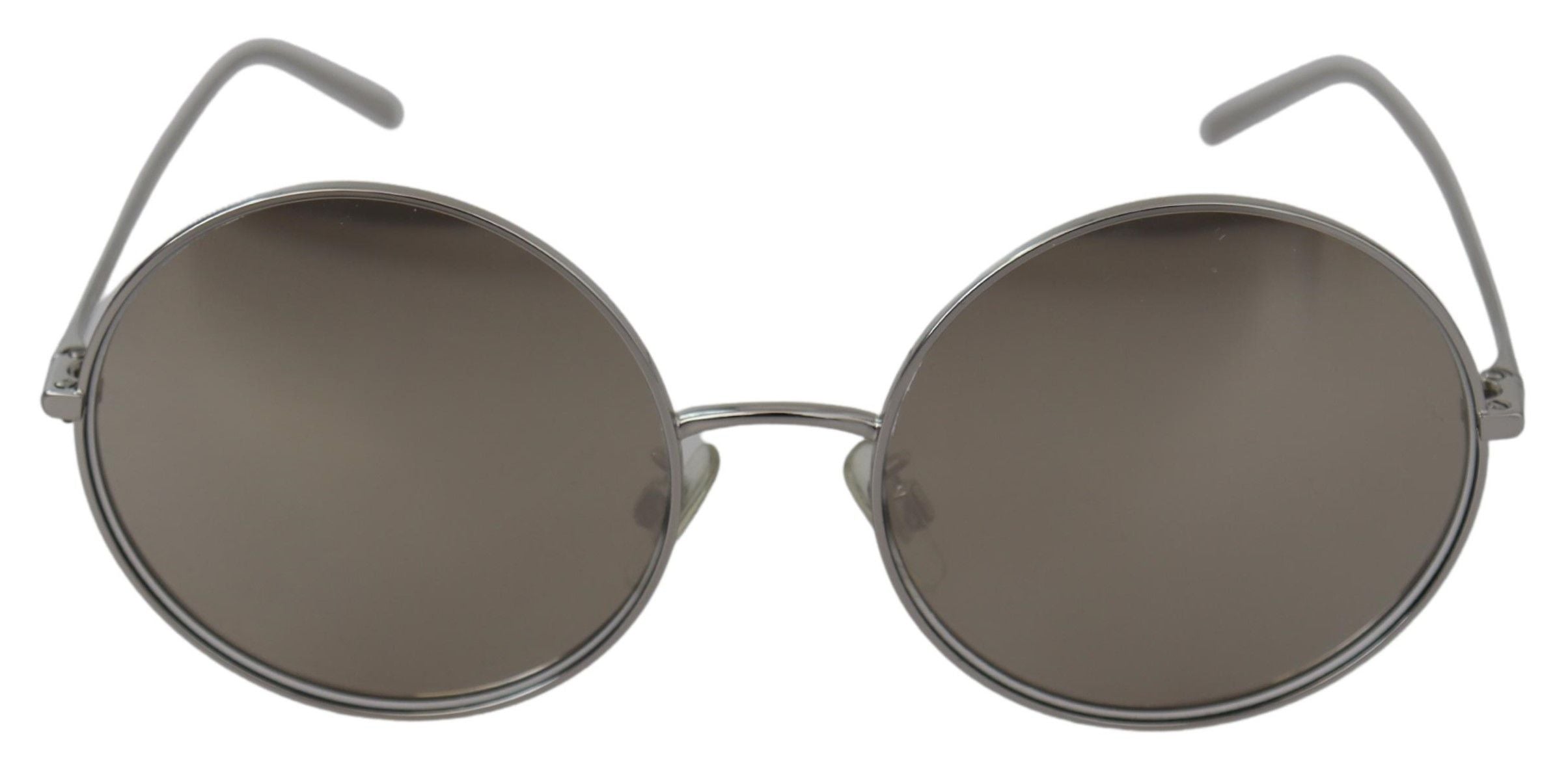 Silver Plated Round Gray Le Nses Women Sunglasses Metal