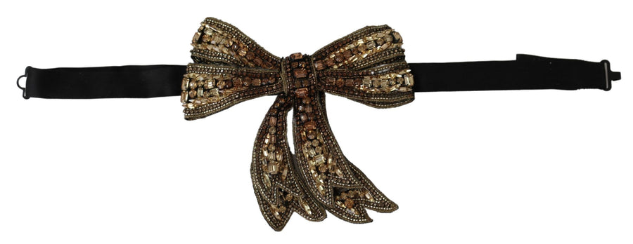 Dolce & Gabbana 100% Silk bow tie in gold
