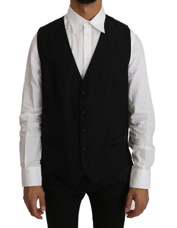 Dolce & Gabbana 90% Wool vest in black