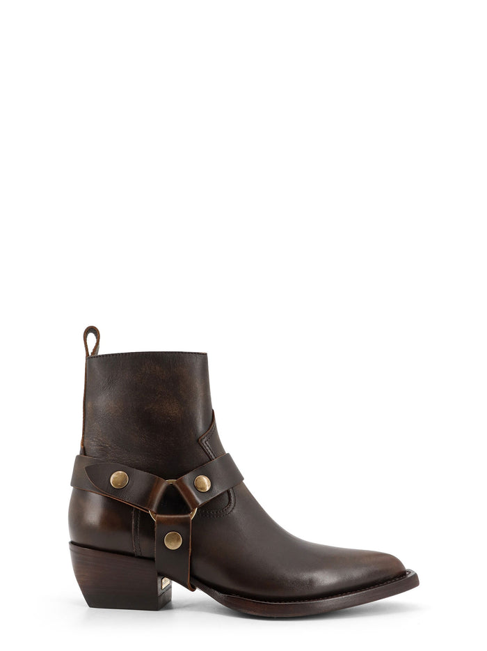 Golden Goose Boots Dark Brown Beige Pelle