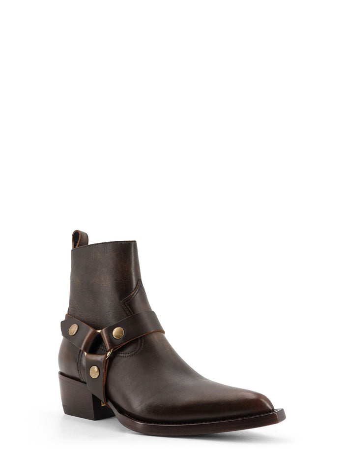 Golden Goose Boots Dark Brown Beige Pelle