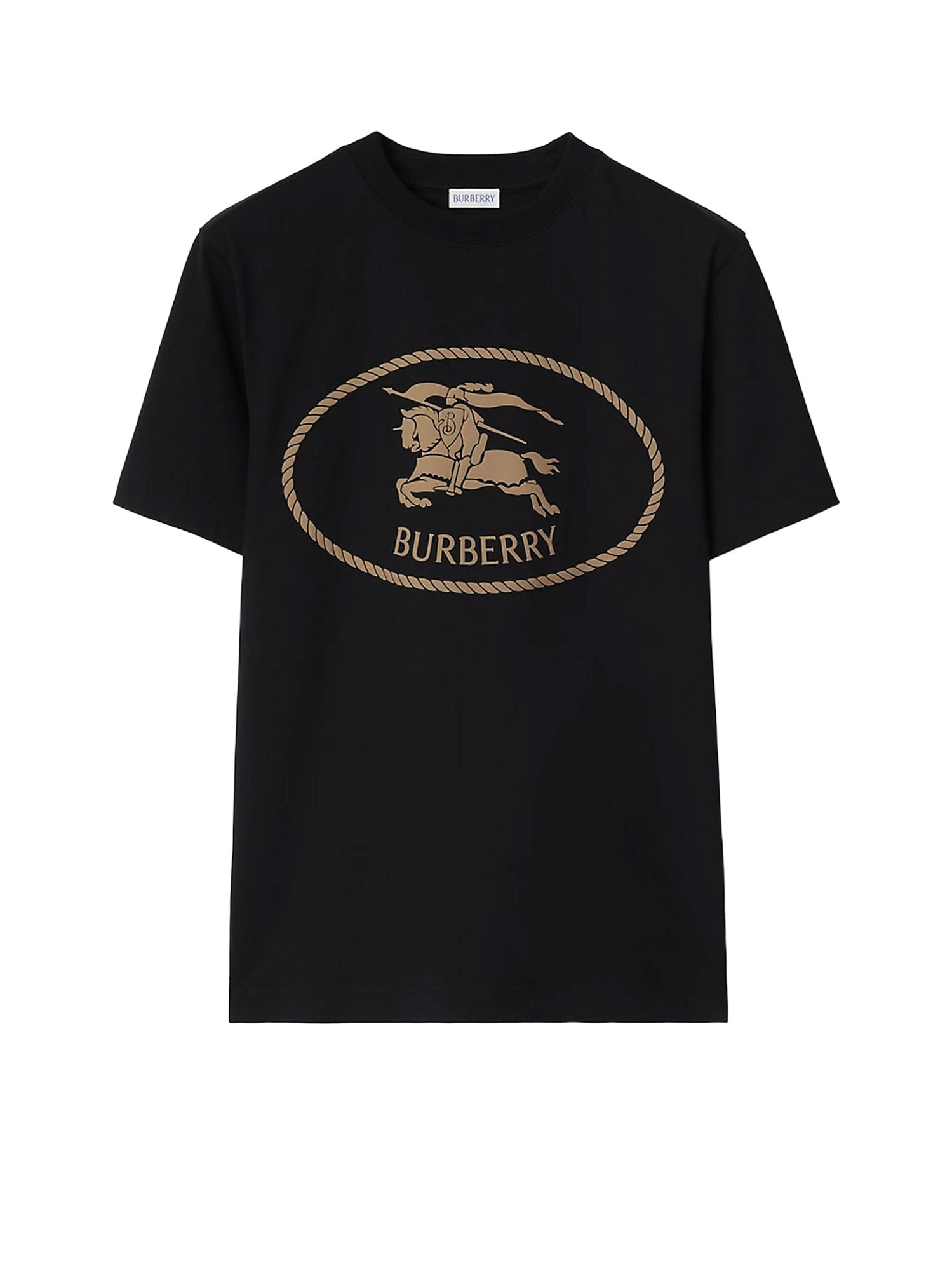 Burberry T-Shirts And Polos Black Cotone Organico